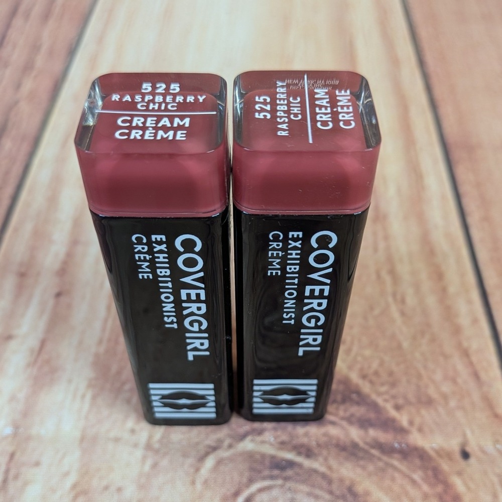 2 Covergirl Exhibitionist Cream Lipstick 525 Raspberry Chic